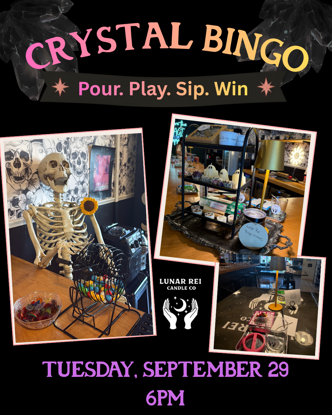 Crystal Bingo Pour Party September 29 6PM