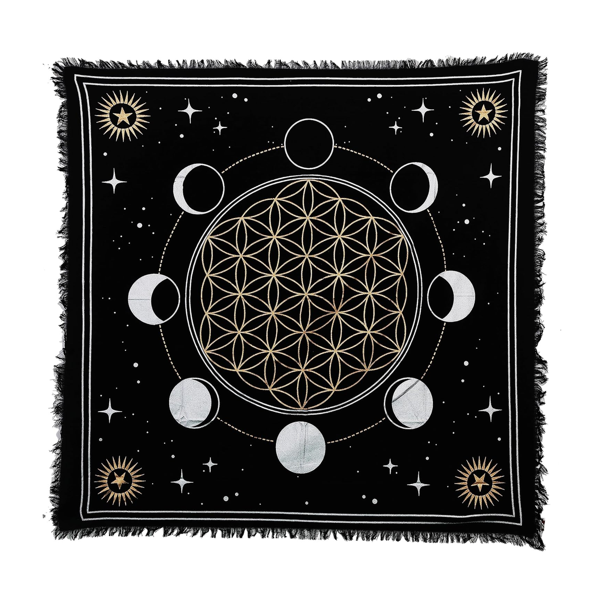 Altar Cloth - Moon Phase Gold (24 x 24 in.)