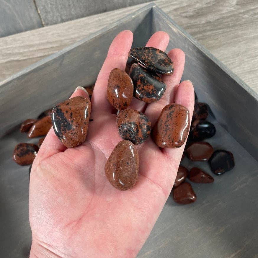 Mahogany Obsidian Tumbled Stones - 1 LB Bulk Wholesale