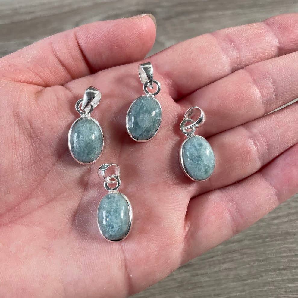 Sterling Silver Oval Gemstone Pendants - Assorted Crystal Jewelry Wholesale