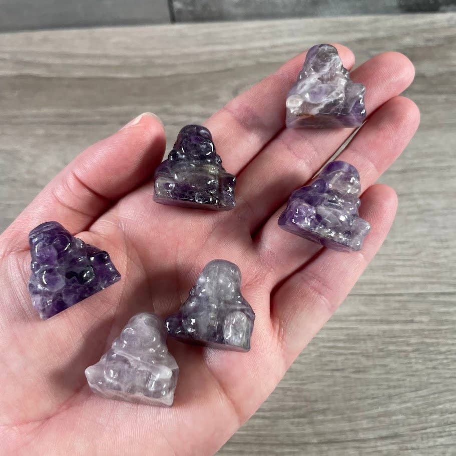 Gemstone Buddha Figurines Small – Assorted Crystal Statues