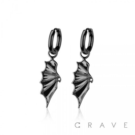 PAIR OF 316L STAINLESS STEEL EARRINGS WITH DRAGON WINGS