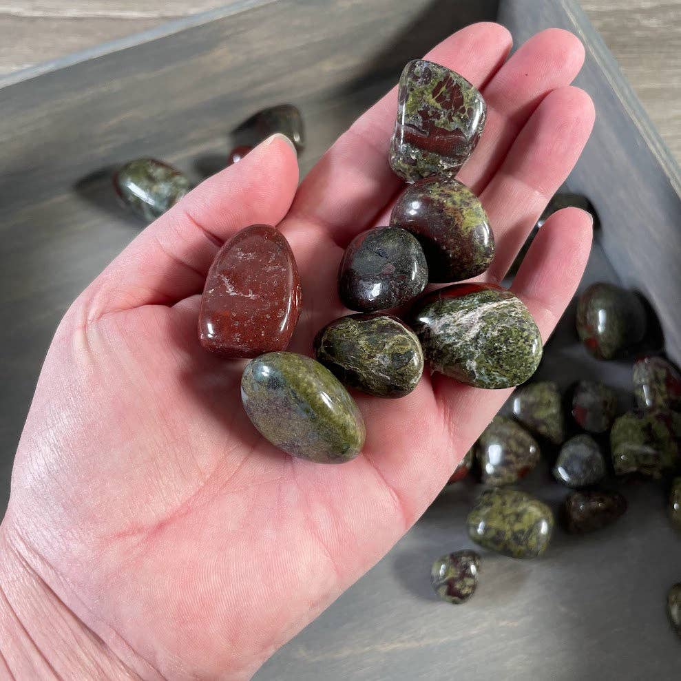 Dragon Bloodstone Tumbled Stones 1 lb Lot – Bulk Polished Crystal Gemstones