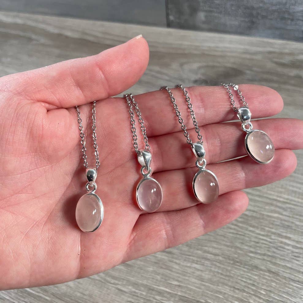 Sterling Silver Oval Gemstone Pendants - Assorted Crystal Jewelry Wholesale