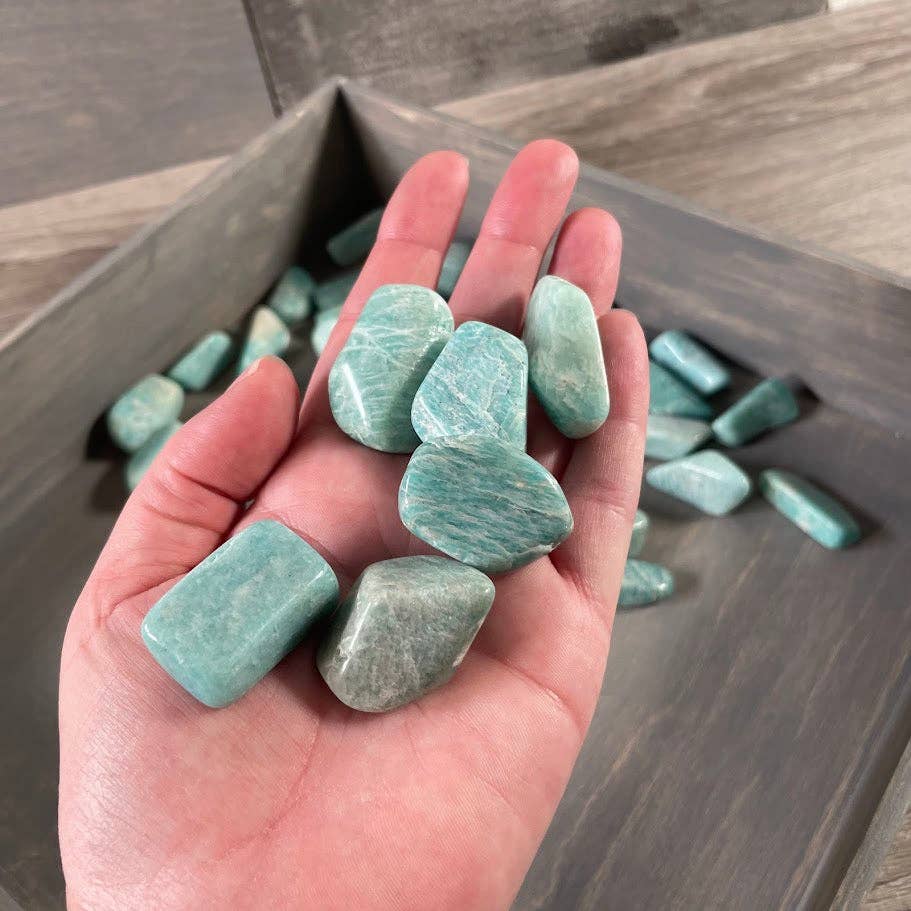 Amazonite Tumbled Stones 1 lb Lot  – Wholesale Crystal Supply
