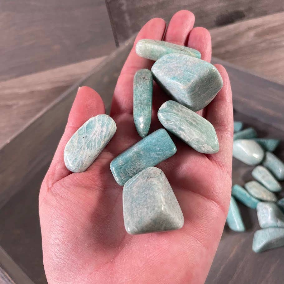 Amazonite Tumbled Stones 1 lb Lot  – Wholesale Crystal Supply