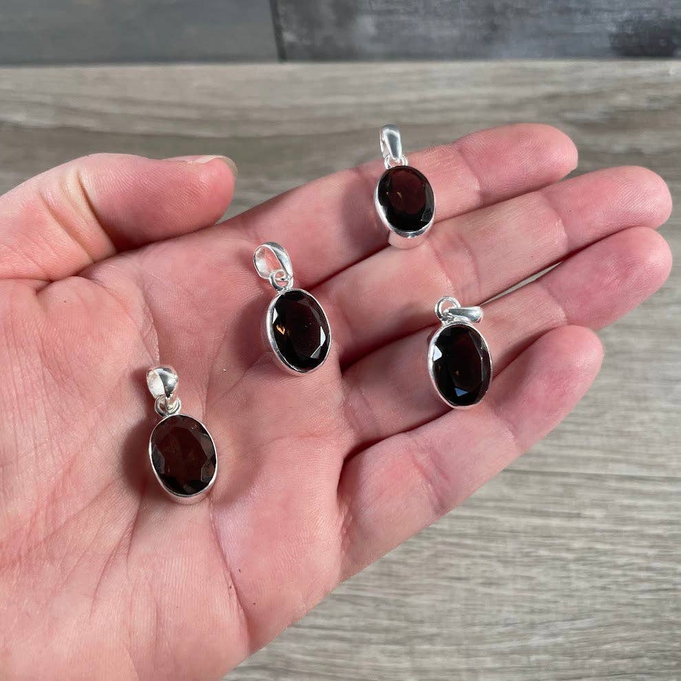 Sterling Silver Oval Gemstone Pendants - Assorted Crystal Jewelry Wholesale