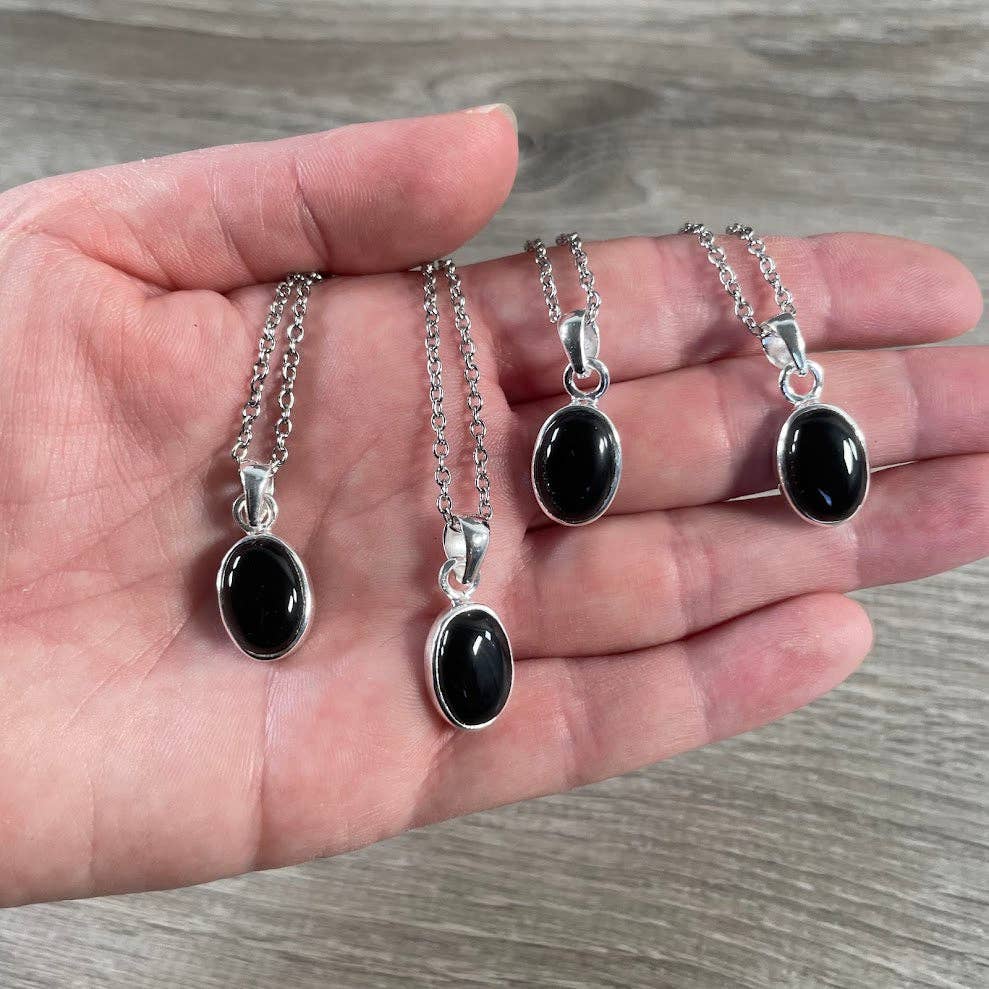 Sterling Silver Oval Gemstone Pendants - Assorted Crystal Jewelry Wholesale