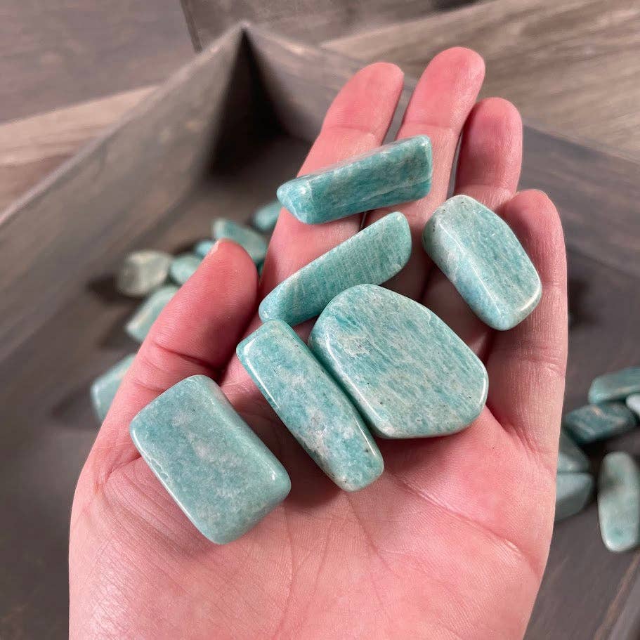 Amazonite Tumbled Stones 1 lb Lot  – Wholesale Crystal Supply