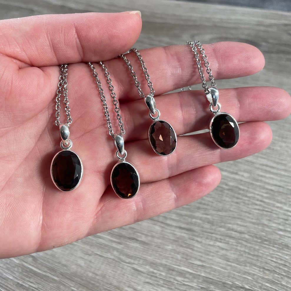 Sterling Silver Oval Gemstone Pendants - Assorted Crystal Jewelry Wholesale