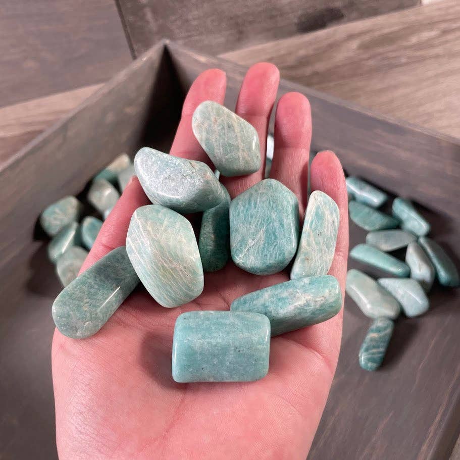Amazonite Tumbled Stones 1 lb Lot  – Wholesale Crystal Supply