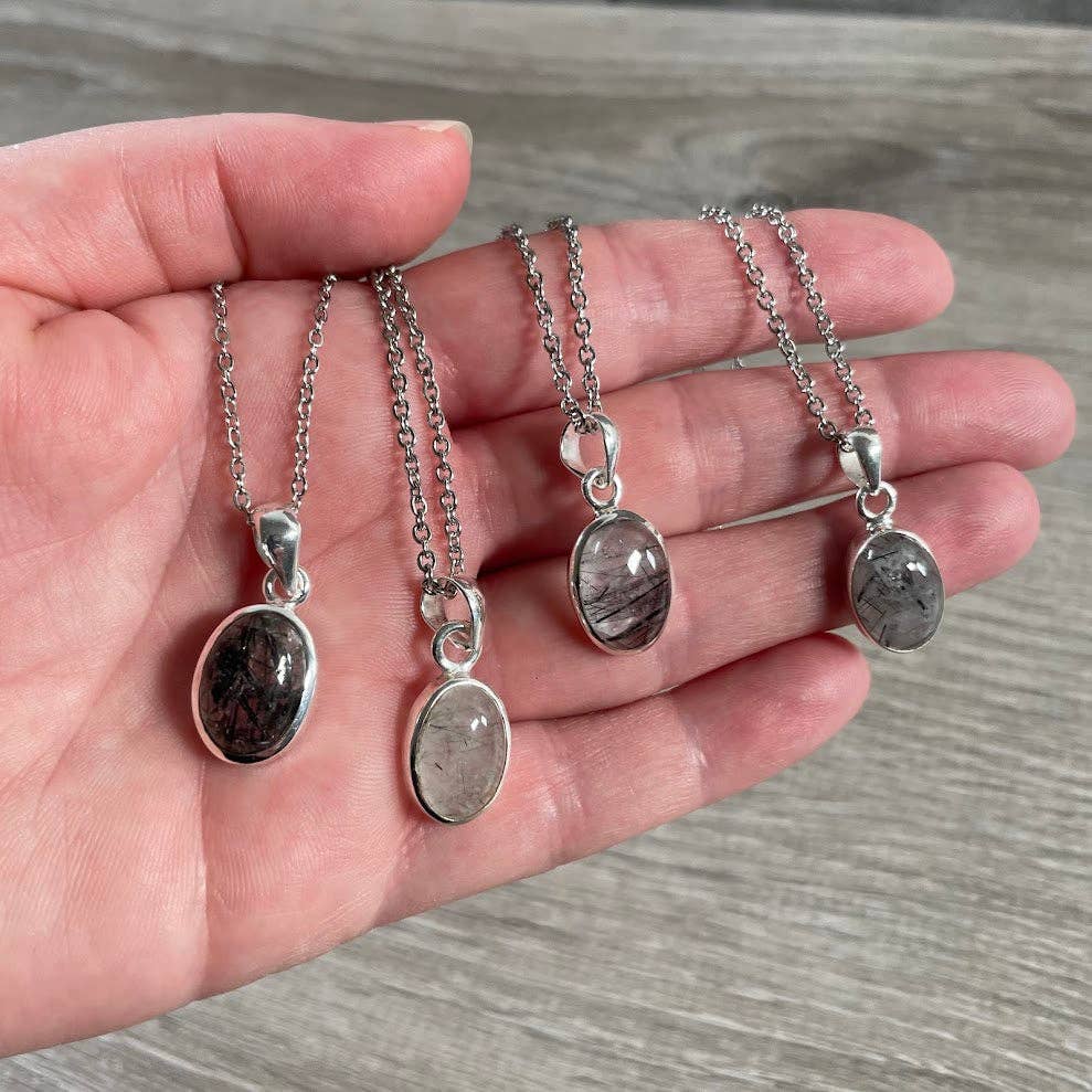 Sterling Silver Oval Gemstone Pendants - Assorted Crystal Jewelry Wholesale
