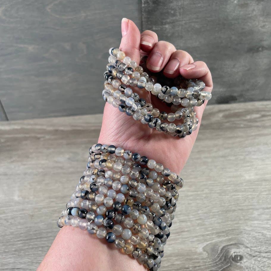 Gemstone Beaded Stretch Bracelets 6mm  – Bulk Jewelry