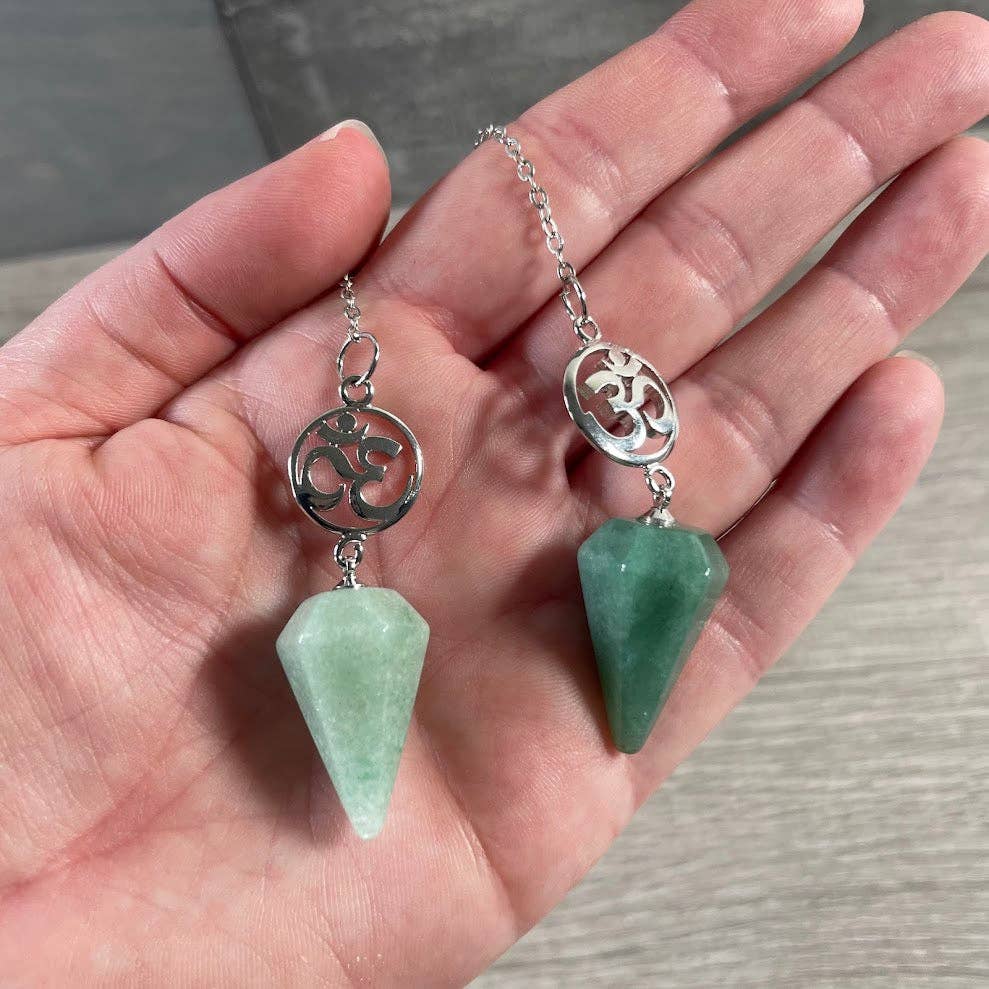 Ohm Symbol Crystal Dowsing Pendulum – Chakra Healing & Reiki Divination Tool