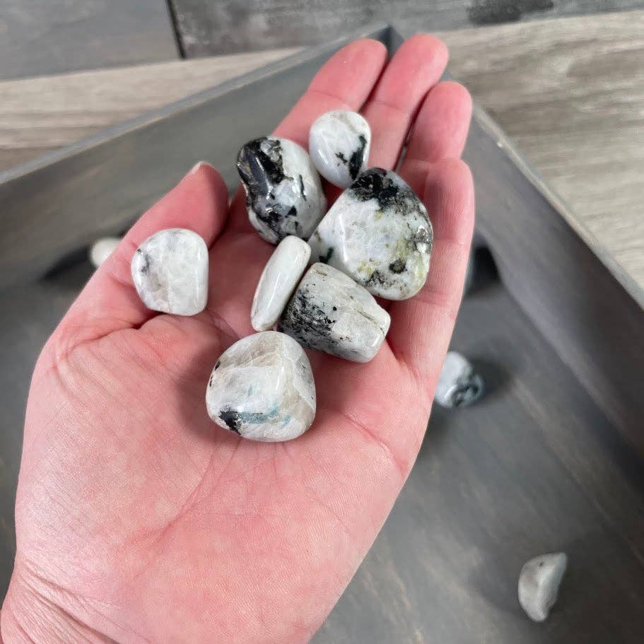 Rainbow Moonstone Tumbled Stones – 1 lb Bulk Lot for Crystal Shops