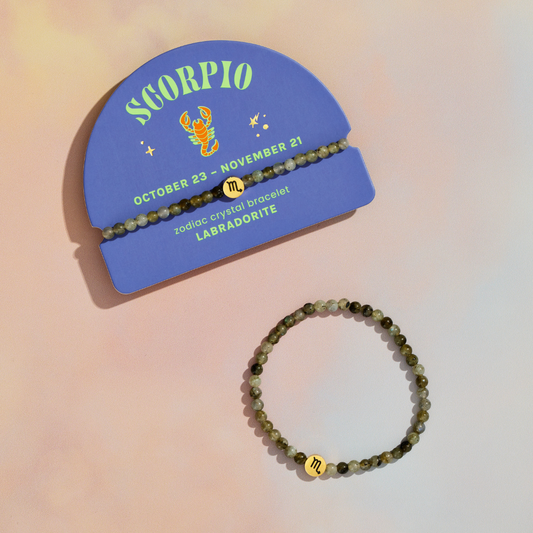 Scorpio Mini Zodiac Bracelet – 4mm Crystal Beads