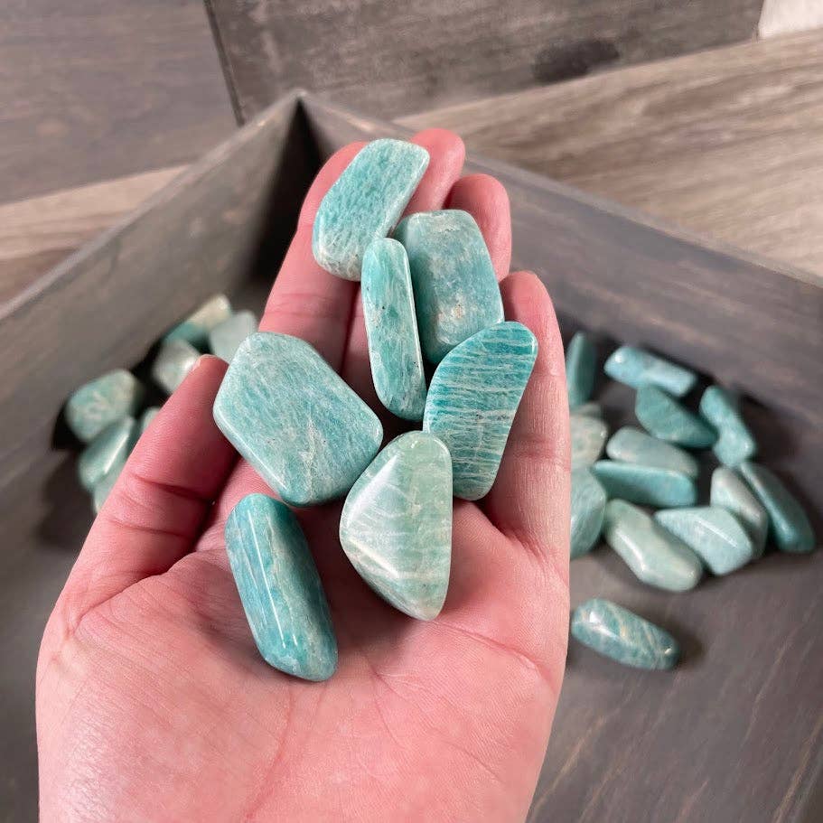 Amazonite Tumbled Stones 1 lb Lot  – Wholesale Crystal Supply
