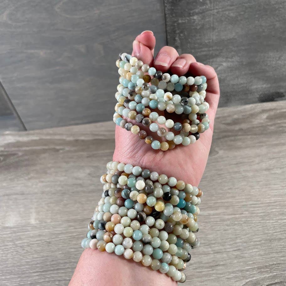 Gemstone Beaded Stretch Bracelets 6mm  – Bulk Jewelry