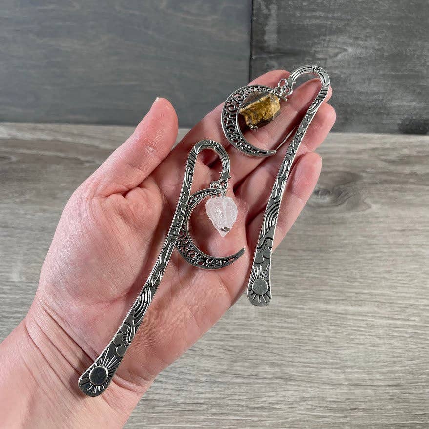 Gemstone Moon Bookmarks – Crystal Book Accessories