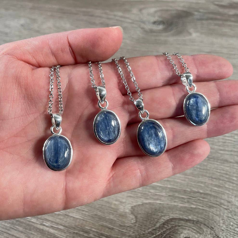 Sterling Silver Oval Gemstone Pendants - Assorted Crystal Jewelry Wholesale