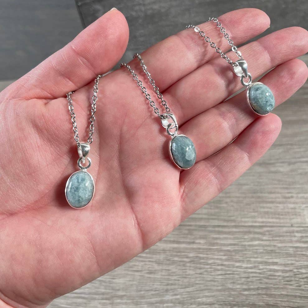 Sterling Silver Oval Gemstone Pendants - Assorted Crystal Jewelry Wholesale