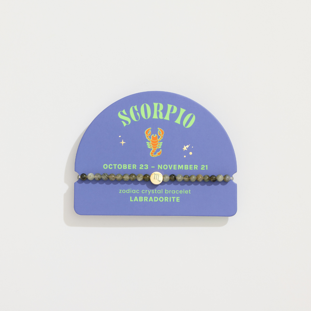 Scorpio Mini Zodiac Bracelet – 4mm Crystal Beads