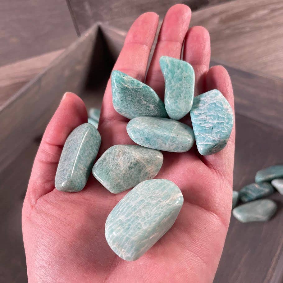 Amazonite Tumbled Stones 1 lb Lot  – Wholesale Crystal Supply