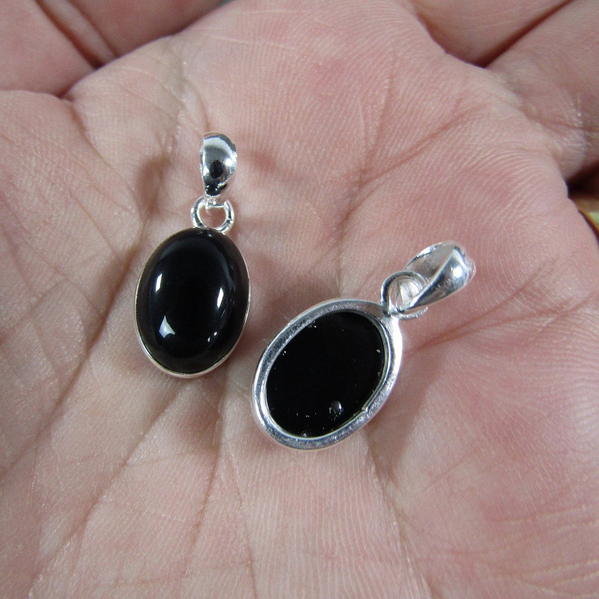 Sterling Silver Oval Gemstone Pendants - Assorted Crystal Jewelry Wholesale