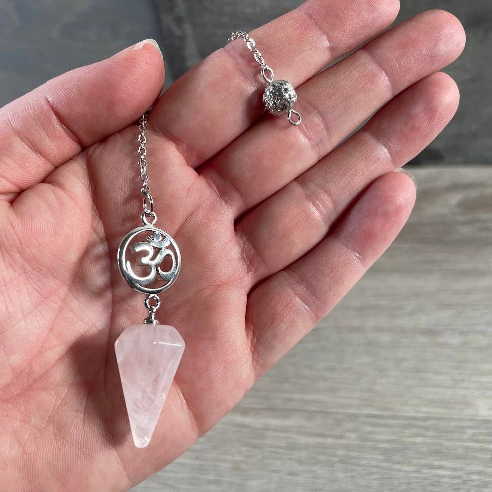 Ohm Symbol Crystal Dowsing Pendulum – Chakra Healing & Reiki Divination Tool