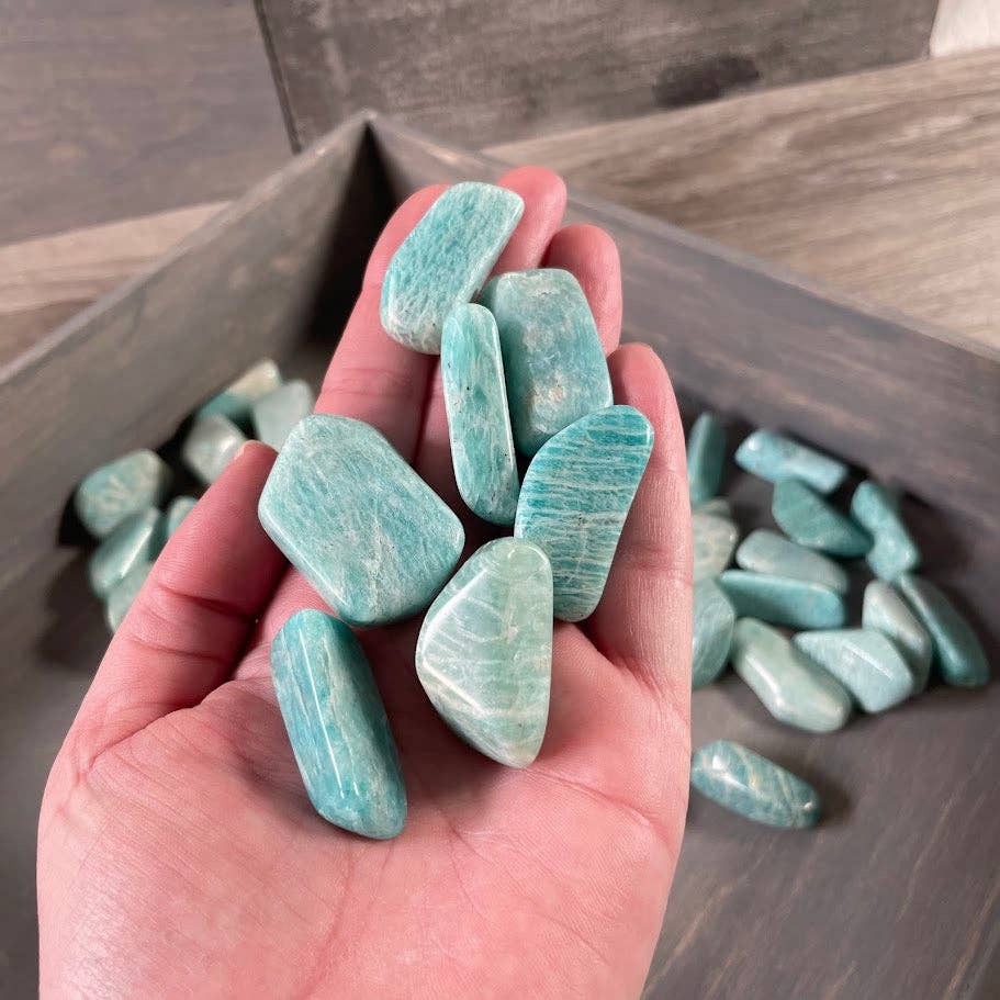 Amazonite Tumbled Stones 1 lb Lot  – Wholesale Crystal Supply
