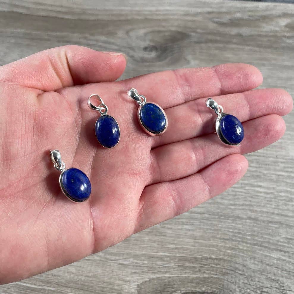 Sterling Silver Oval Gemstone Pendants - Assorted Crystal Jewelry Wholesale