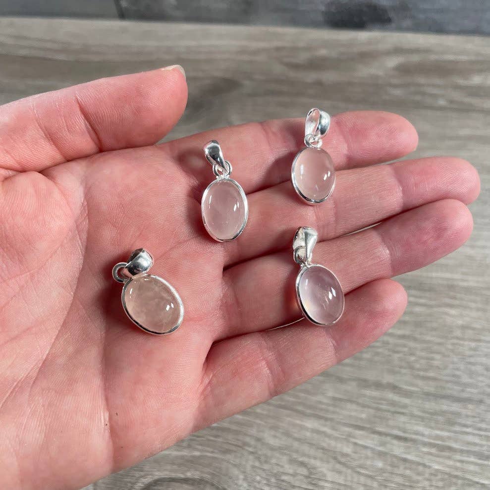 Sterling Silver Oval Gemstone Pendants - Assorted Crystal Jewelry Wholesale