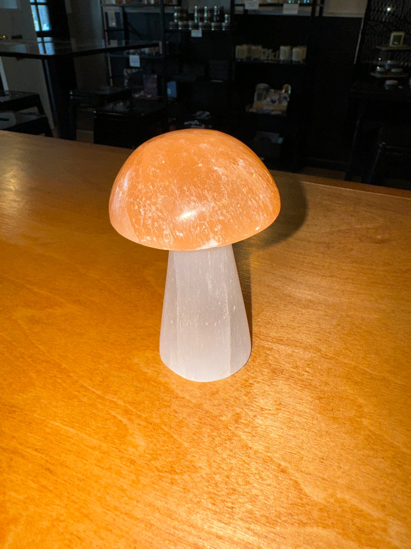 Selenite Orange Mushroom