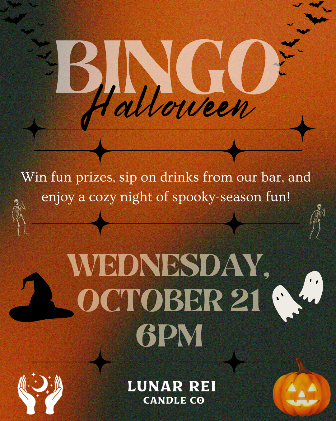 Halloween Bingo October 21 6PM