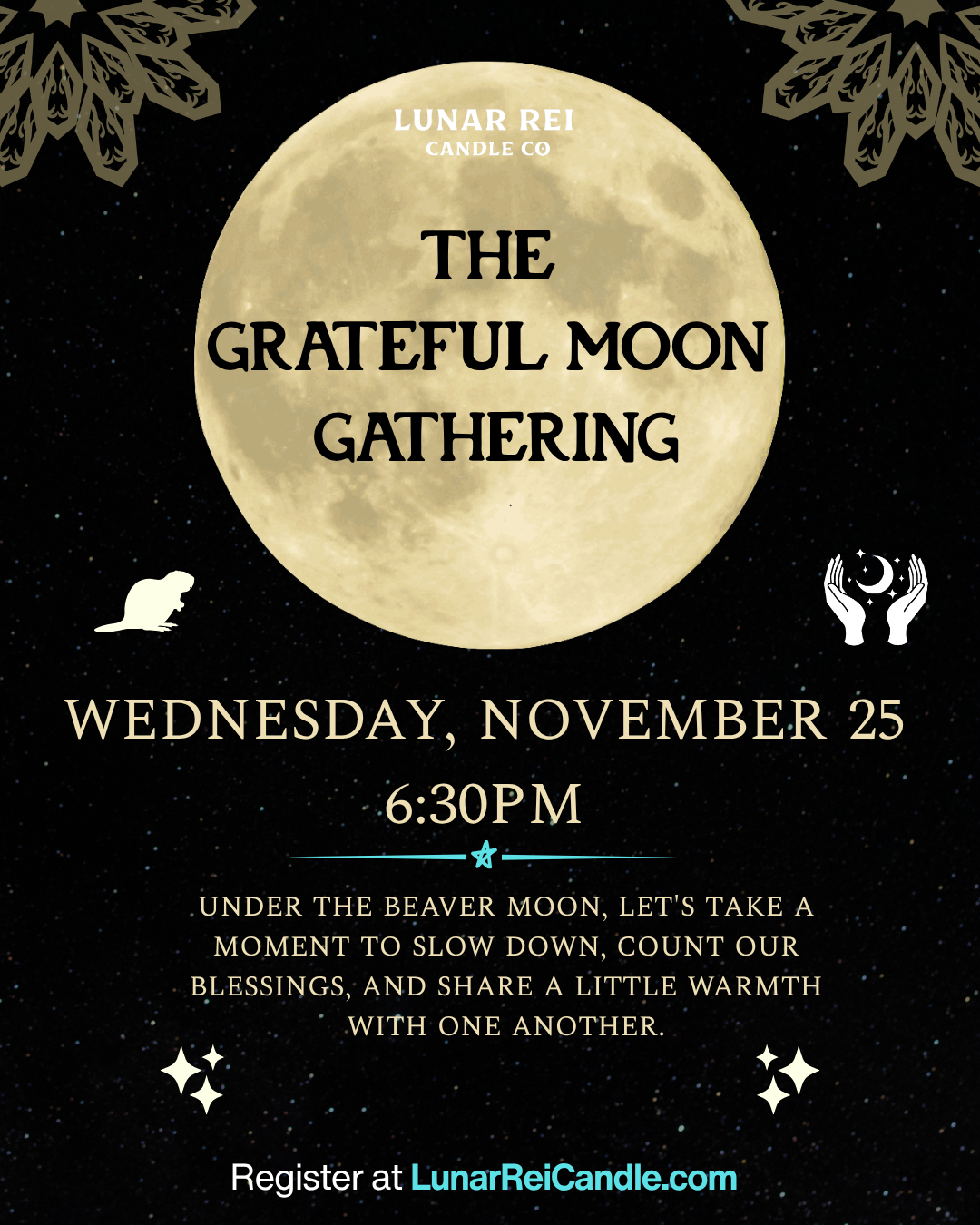 Full Moon Pour Party November 25 at 6:30PM