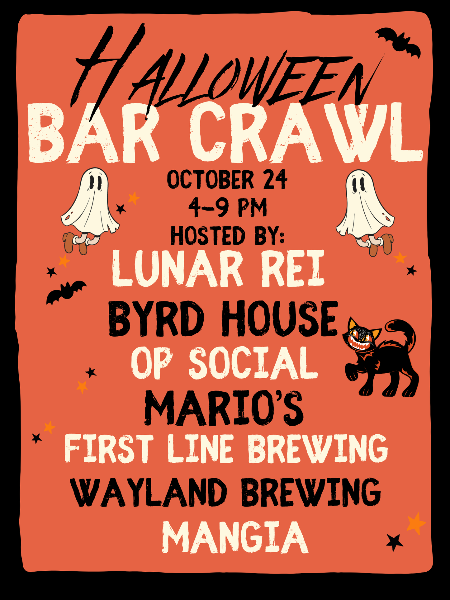 Halloween Bar Crawl October 24 4PM-9PM