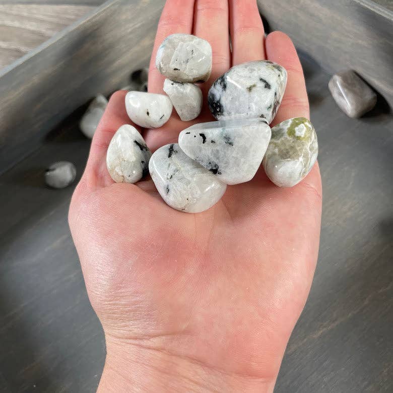 Rainbow Moonstone Tumbled Stones – 1 lb Bulk Lot for Crystal Shops