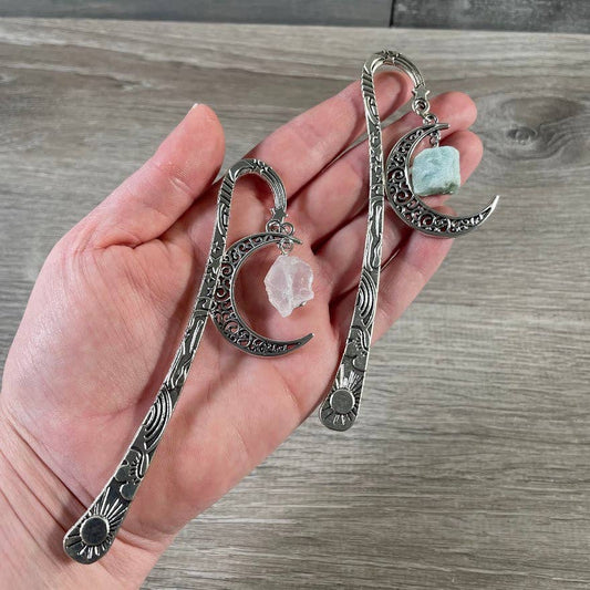 Gemstone Moon Bookmarks – Crystal Book Accessories