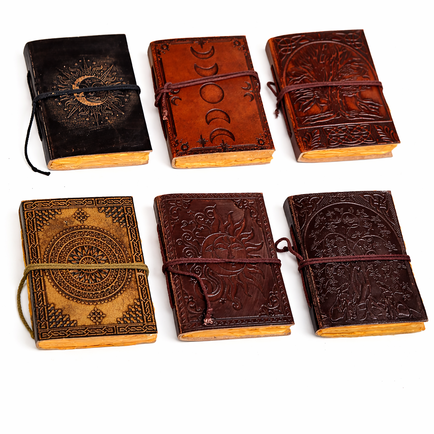 Leather Journal, Embossed String-Tie (3 x 4 in.)