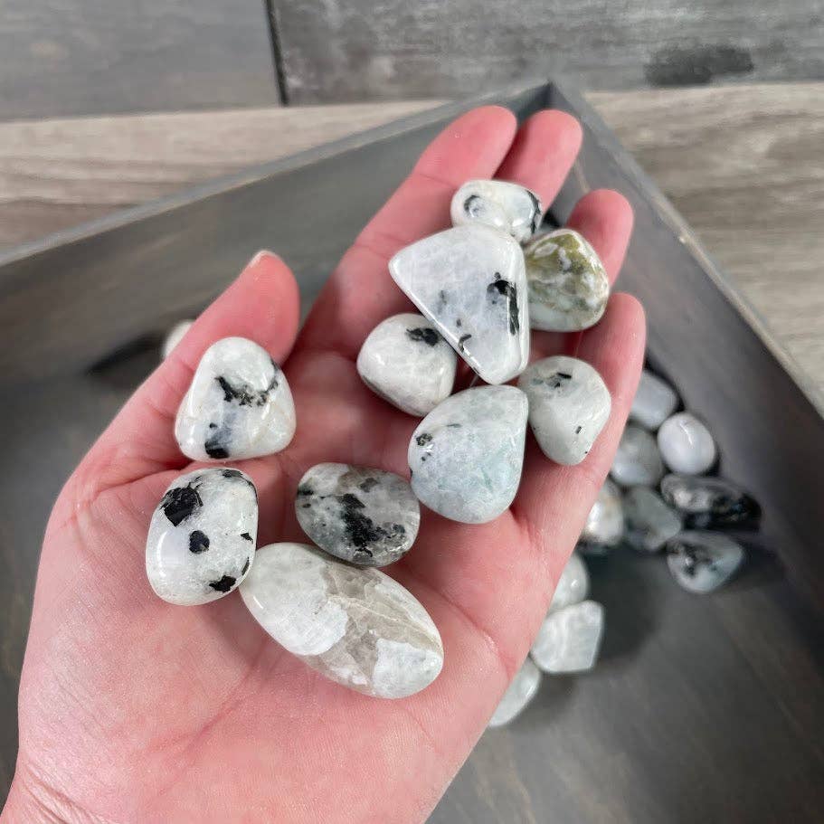 Rainbow Moonstone Tumbled Stones – 1 lb Bulk Lot for Crystal Shops