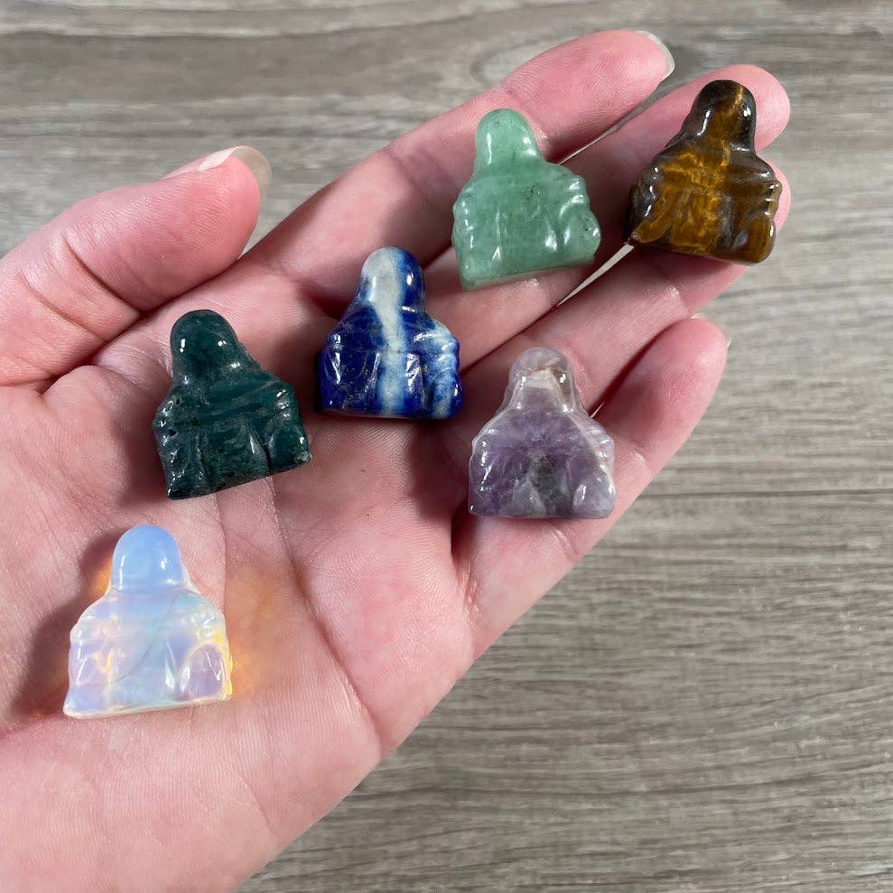 Gemstone Buddha Figurines Small – Assorted Crystal Statues