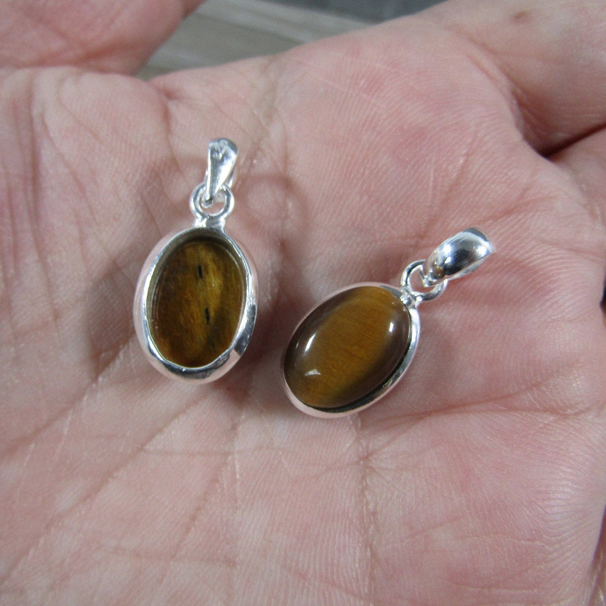 Sterling Silver Oval Gemstone Pendants - Assorted Crystal Jewelry Wholesale