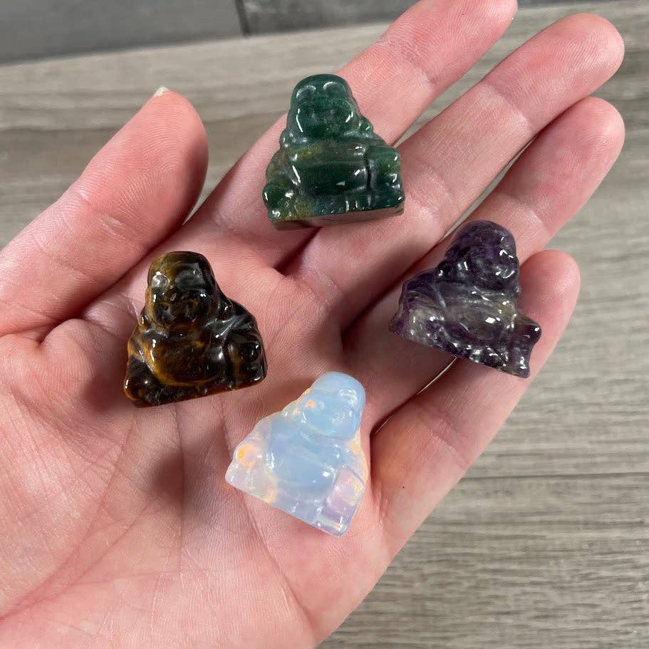 Gemstone Buddha Figurines Small – Assorted Crystal Statues