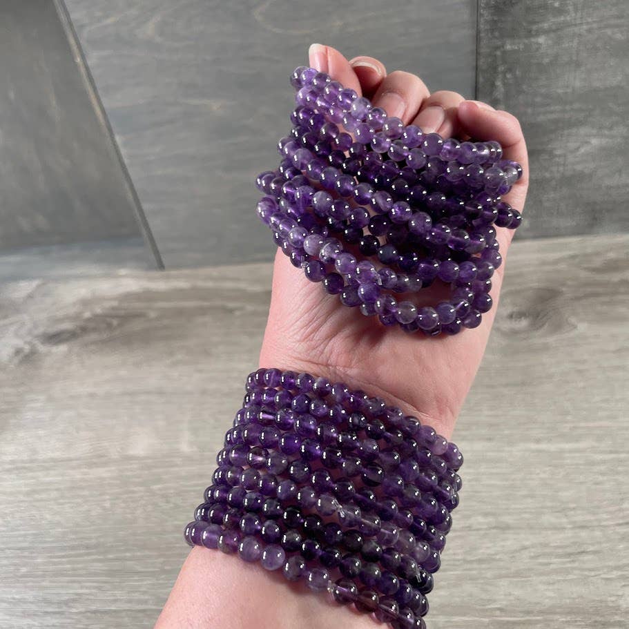 Gemstone Beaded Stretch Bracelets 6mm  – Bulk Jewelry