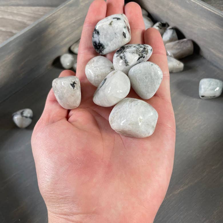 Rainbow Moonstone Tumbled Stones – 1 lb Bulk Lot for Crystal Shops